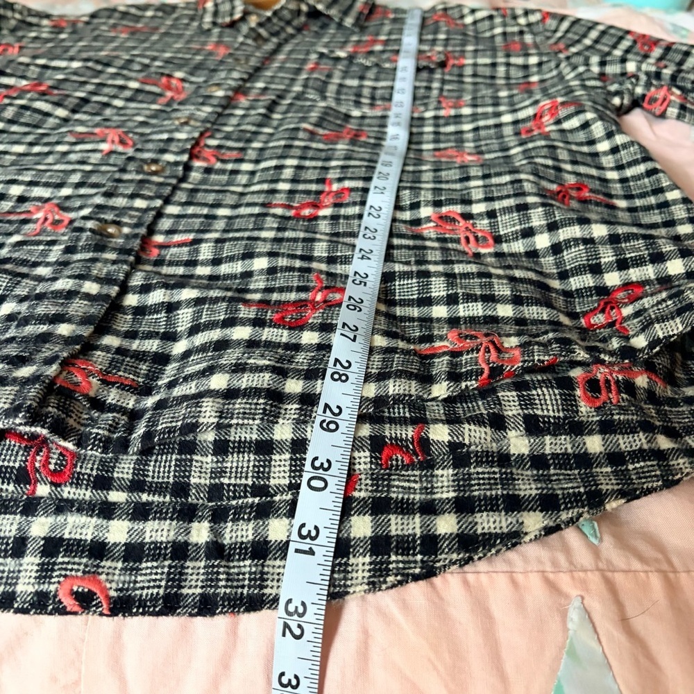 NWOT BDG Urban Outfitters Dani Embroidered Flannel Shirt Tunic Top Oversized, L - Picture 10 of 15